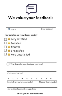 White Modern & Minimal Minimalist Customer Feedback Form Tabloid template