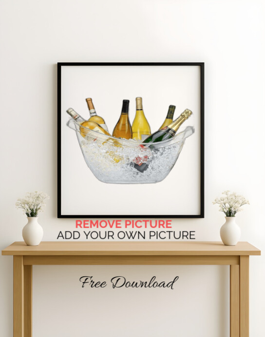 White Modern & Minimal Minimalist Table Frame Style  Poster/wallboard template