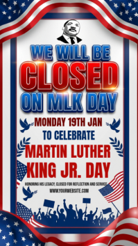 White Modern & Minimal Mlk Day Instagram Story template