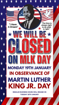 White Modern & Minimal Mlk Day Instagram Story Instagram-Story template