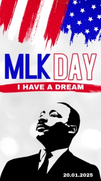 White Modern & Minimal Mlk Day Tampilan Digital (9:16) template