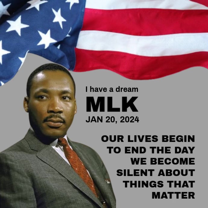 White Modern & Minimal Mlk Video Template Square (1:1) | PosterMyWall
