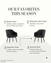 White Modern & Minimal Modern Furniture Collection Instagram Portrait template - Page 2