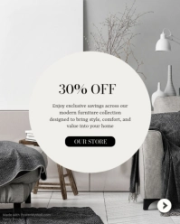 White Modern & Minimal Modern Furniture Collection Instagram Portrait template - Page 4