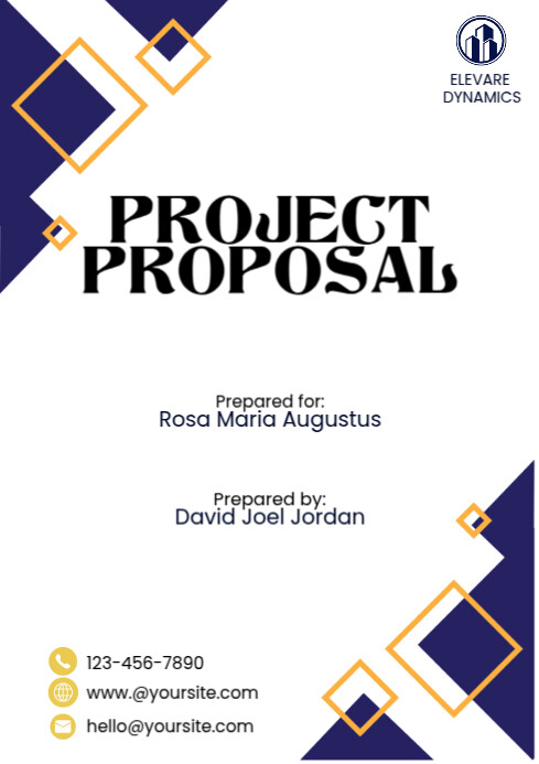 White Modern & Minimal  Modern Project Proposal Cover A4 template