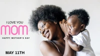 White Modern & Minimal Mom Appreciation Poster Digital Display (16:9) template