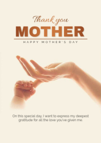 White Modern & Minimal Mother's Day A6 template