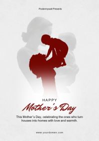 White Modern & Minimal Mother's Day Celebration A4 template