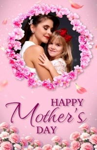 White Modern & Minimal Mothers Day Card Video Tabloid template