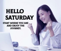 White Modern & Minimal Motivational Saturday Message Medium Rectangle Video Średni prostokąt template