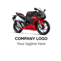 White Modern & Minimal Motorcycle Logo Logo Логотип template