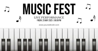 White Modern & Minimal Music Fest Facebook Shared Image template