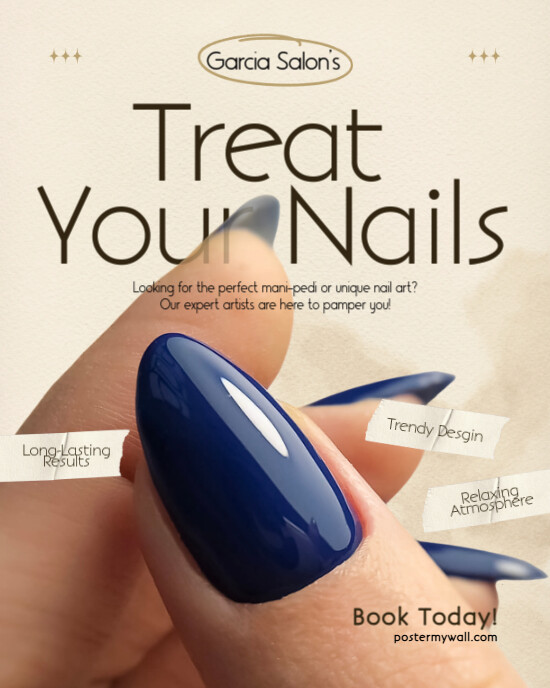 White Modern & Minimal Nail Salon Instagram Portrait template