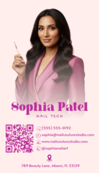 White Nail Studio Business Card 名片 Template - Page 2