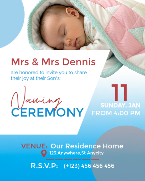 White Modern & Minimal Naming Ceremony Instagram Portrait Template ...