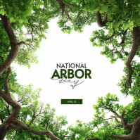 White Modern & Minimal National Arbor Day Instagram Post Instagram-bericht template