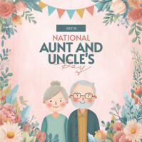 Blanco Aunt and Uncle's Day Publicación de Instagram Template