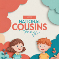White Modern & Minimal National Cousins Day Instagram Post template