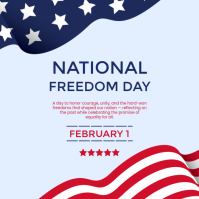 White Modern & Minimal National Freedom Day Instagram Post template