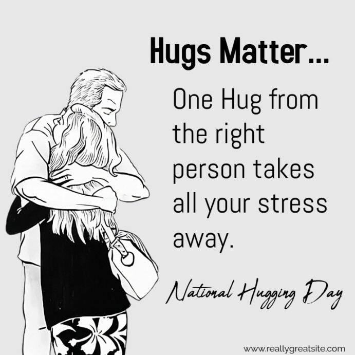 White Modern & Minimal National Hugging Day Instagram Post template