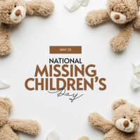 White Modern & Minimal National Missing Children's Day Instagram Post Instagram-Beitrag template