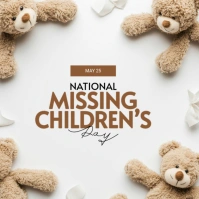 White Modern & Minimal National Missing Children's Day Instagram Post template