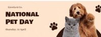 White Modern & Minimal National Pet Day  Facebook Cover Photo template
