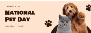 White National Pet Day Celebration Facebook Cover Photo Template