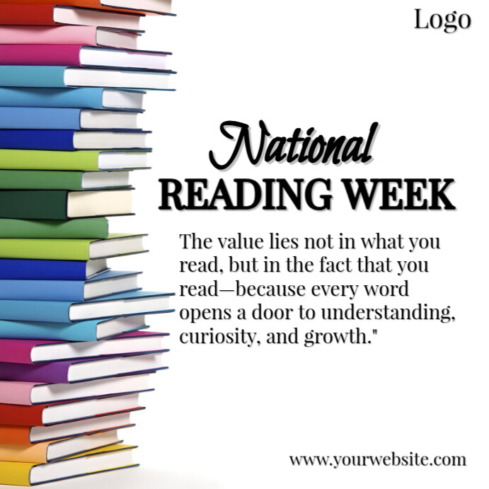 White Modern & Minimal National Reading Day/ Week Instagram Post template