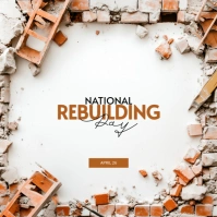 White Modern & Minimal National Rebuilding Day Instagram Post template