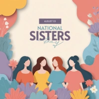 White Modern & Minimal National Sisters Day Instagram Post template