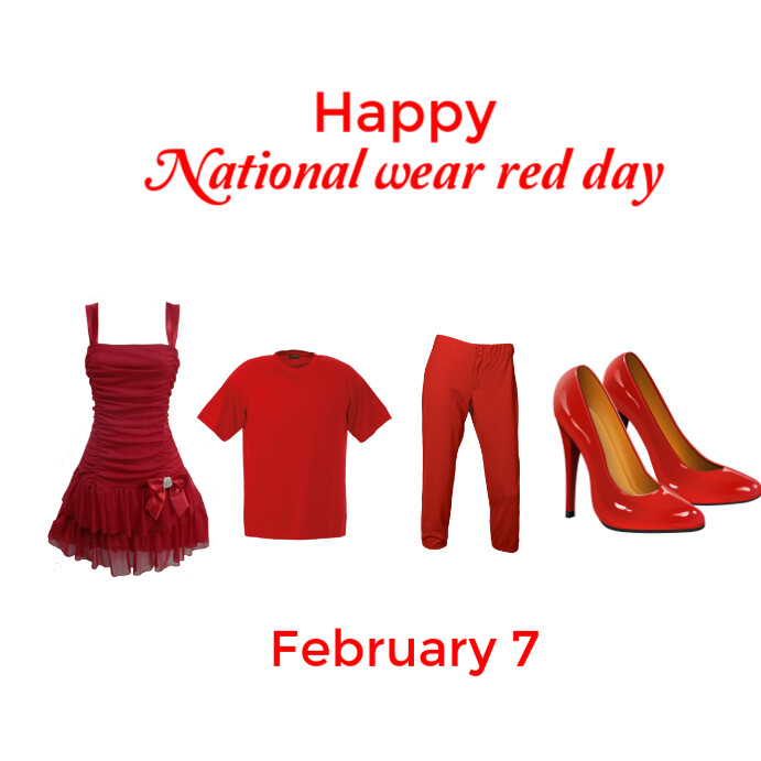 White Modern & Minimal National Wear Red Day Instagram Post Template ...
