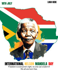 White Modern & Minimal Nelson Mandela International Day Instagram Portrait template