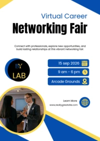 White Modern & Minimal Networking Event Poster Template A2