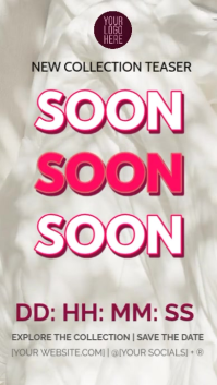 白色 New Collection Launch Ekran reklamowy Template