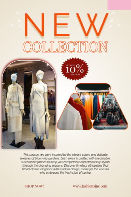 White Modern & Minimal New Fashion Collection Poster Poster template