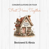 白色 New Home Congratulations Pos Instagram Template