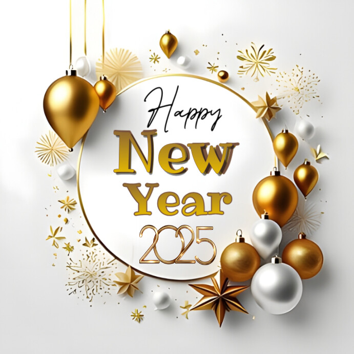 White Modern & Minimal New Year 2025 Greeting Cards Instagram Post ...