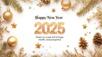 White Modern & Minimal New Year 2025 Presentation (16:9) template