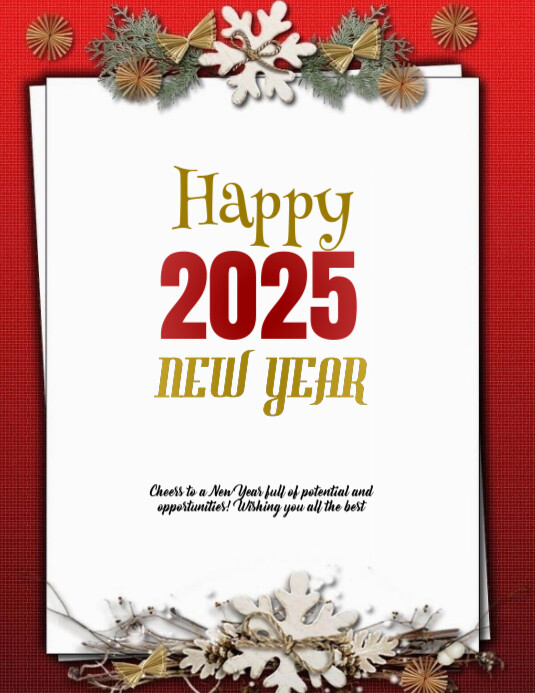White Modern & Minimal New Year Flyer (us Letter) Template | PosterMyWall