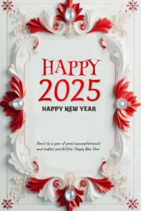 White Modern & Minimal New Year Poster Template | PosterMyWall