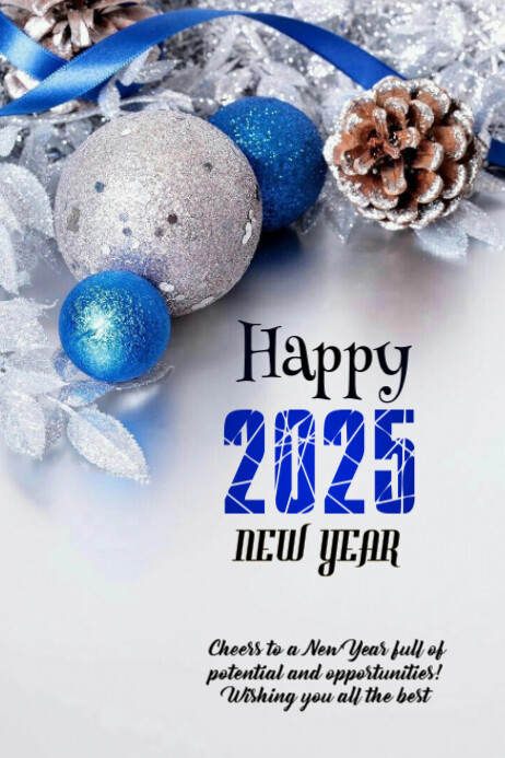 White Modern & Minimal New Year Poster template