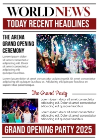 White Modern & Minimal Newspaper Poster Design A5 template