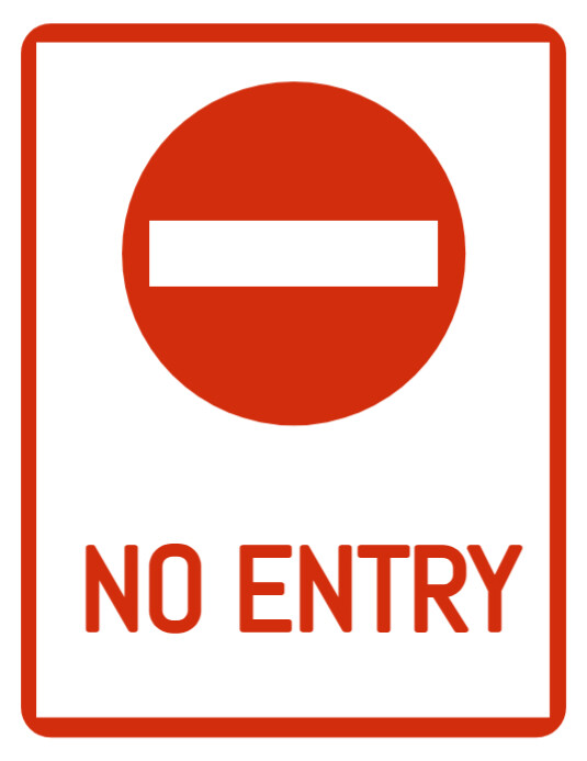 White Modern & Minimal No Entry Sign Printable Template Flyer (us ...