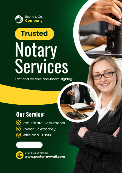 White Modern & Minimal Notary Services A4 template