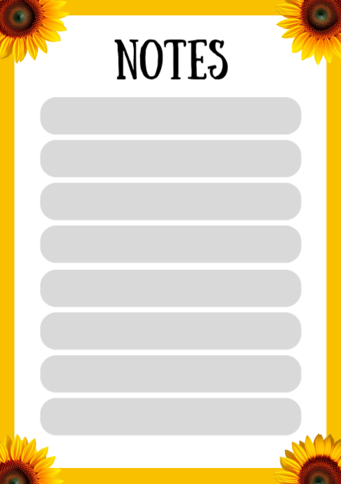 White Modern & Minimal Notes Template A4 | PosterMyWall