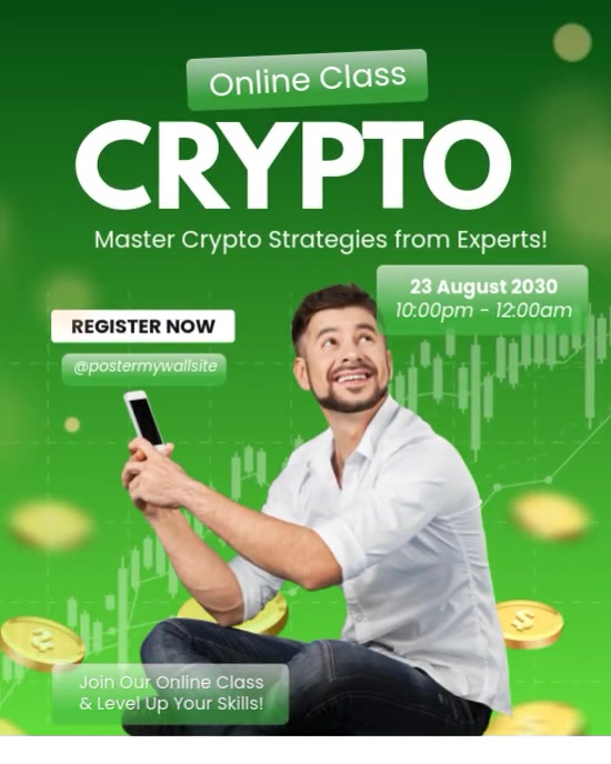 White Modern & Minimal Online Class Crypto Instagram Portrait template