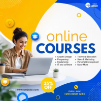 White Online Courses Instagram Post Template