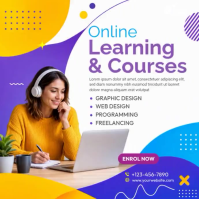White Online Learning & Courses Publicación de Instagram Template