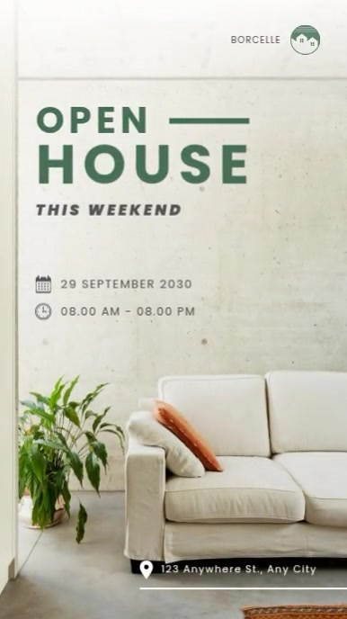 White Modern & Minimal Open House Instagram Reel template